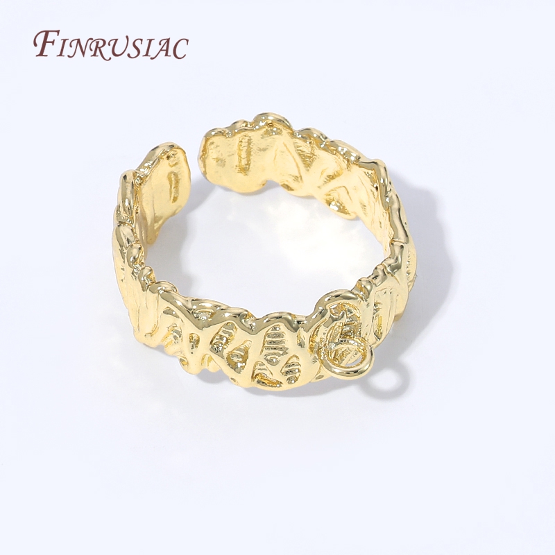 Ring Blank Adjustable - 18K verguld open verstelbare ringbasis, messing