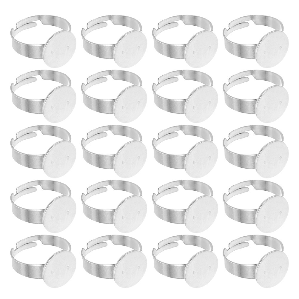 Ring Blank Adjustable - 40 stuks ringbasis van roestvrij staal,