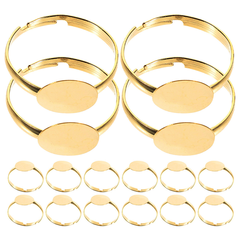 Ring Blank Adjustable - 50 stuks blanco ringzettingen, platte ronde
