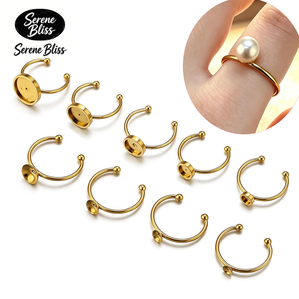 Ring Blank Adjustable - 10 stuks roestvrijstalen ronde verstelbare open