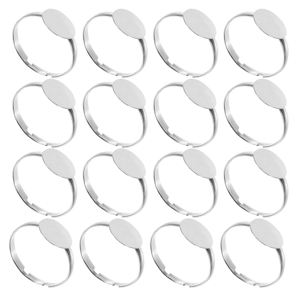 Ring Blank Adjustable - 50 stuks verstelbare ringonderdelen, platte basis