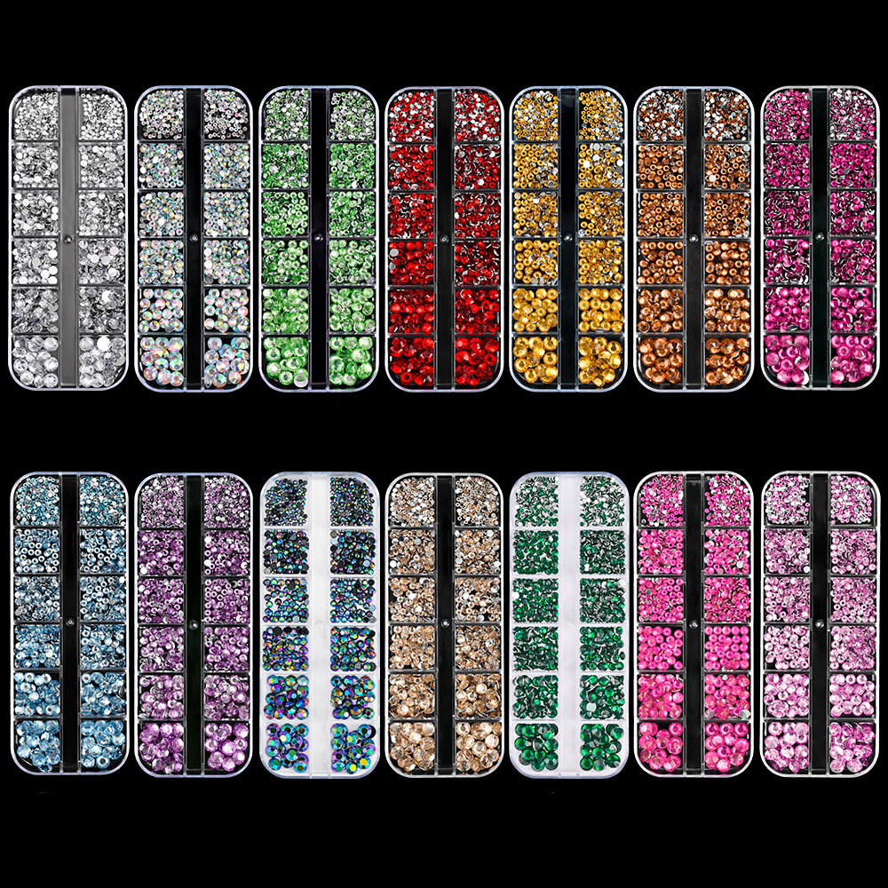 Crystal Bead Mix - 12Grid Mix size Luxe Hars Kristal