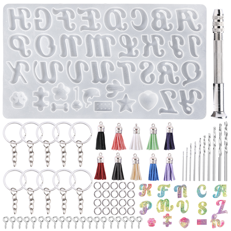 Jewelry Making Mold - Alfabet sleutelhanger mallen alfabet hars siliconen