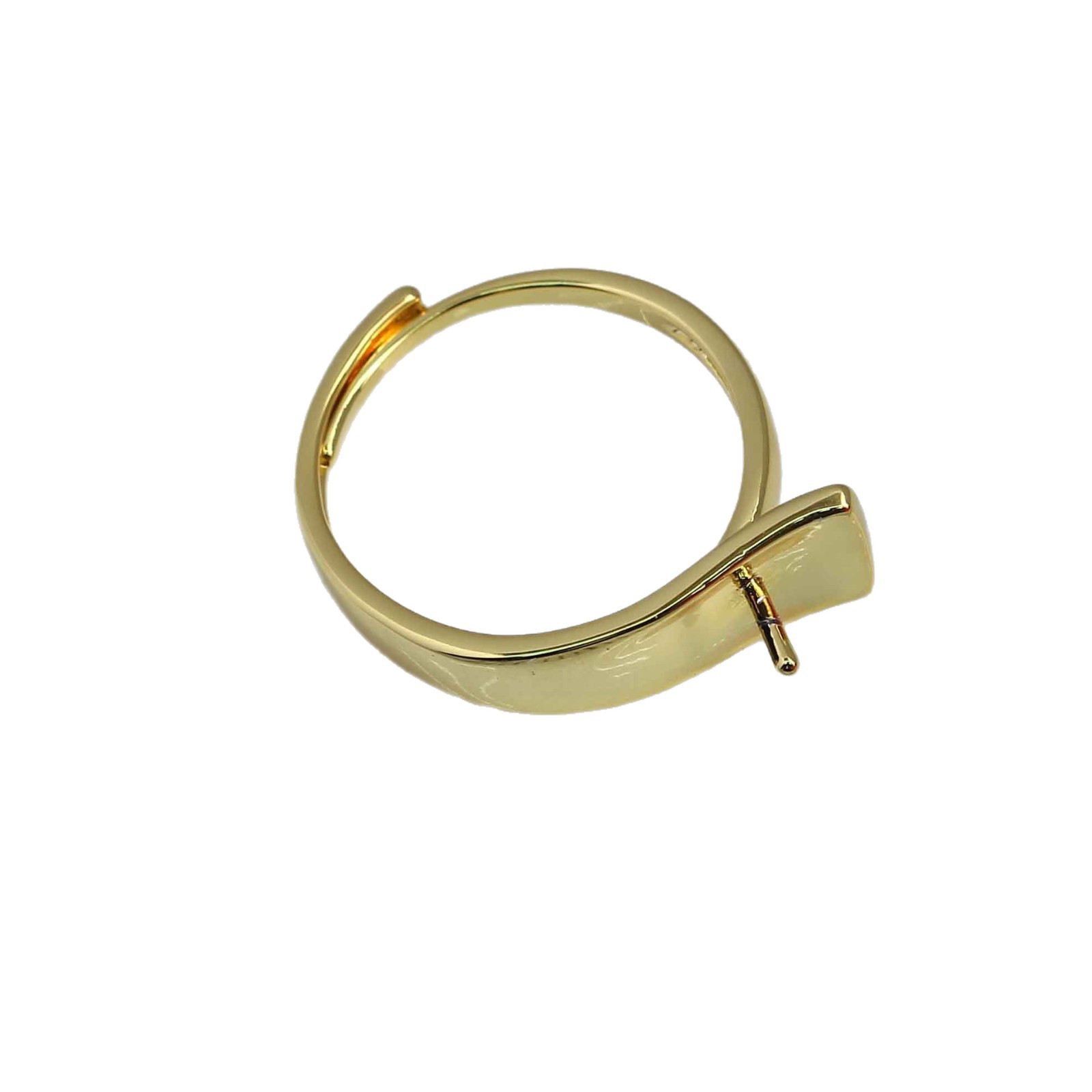 Ring Blank Adjustable - JZ215 Koperen vergulde geometrische verstelbare parelring