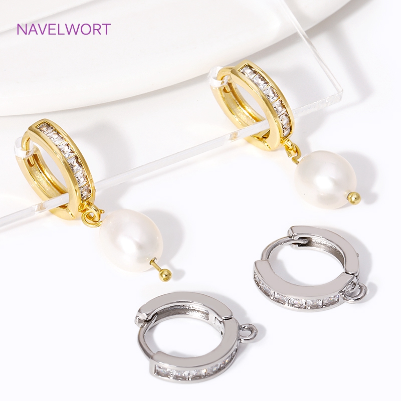 18K vergulde, met zirkonia ing - Jewelry Making Earring Supplies recensie en prijs