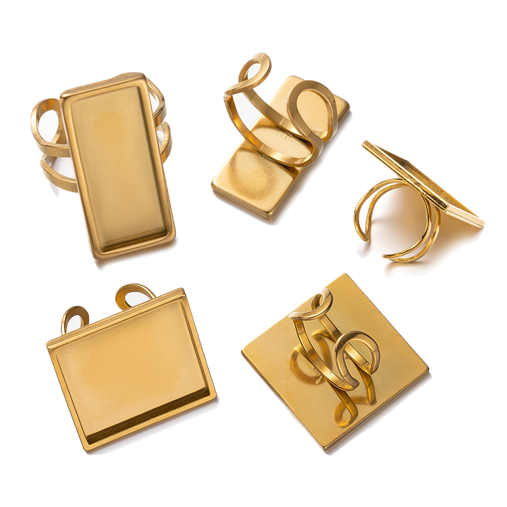 4 stuks roestvrij staal vierka - Ring Blank Adjustable recensie en prijs